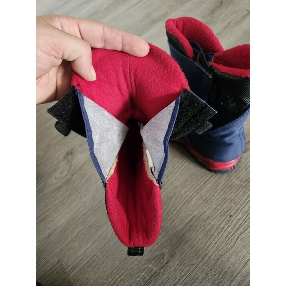 Youth Red and Navy Lands End Snow Boots Size 9 M - Picture 3 of 6